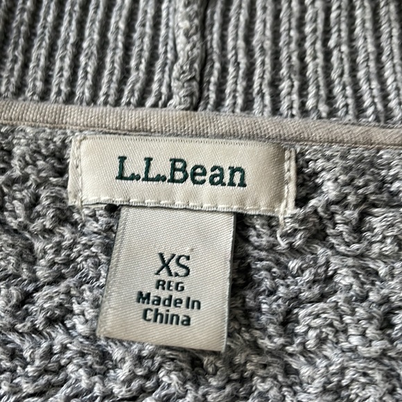LL Bean basket weave gray, open cardigan XS - Picture 2 of 5